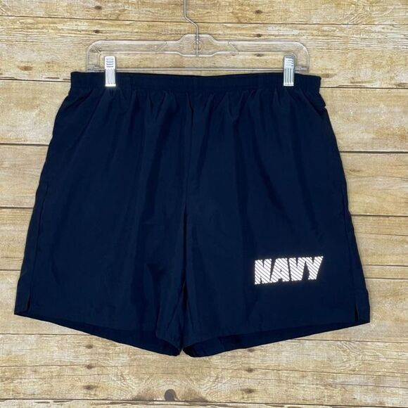 NEW BALANCE WOMEN'S  NAVY PT ACTIVEWEAR ATHLETIC LINED RUNNING SHORTS SIZE LARGE - Picture 1 of 2